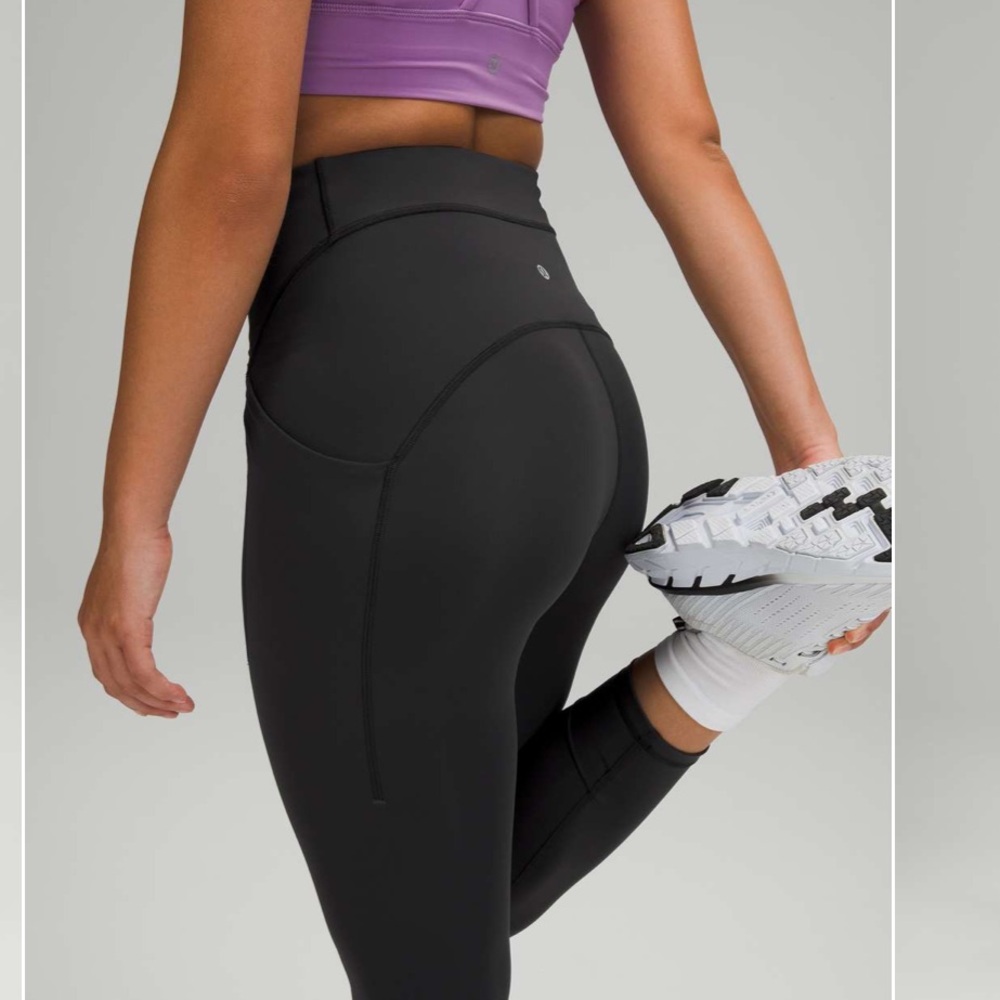 NWT Lululemon Power Thru High Rise Crop 23" Black size 6 - Picture 4 of 15